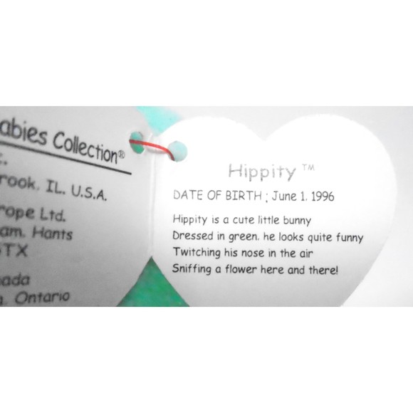 2 Vintage Easter Ty Beanie Babies with Tags Hippity & Floppity - Picture 6 of 7